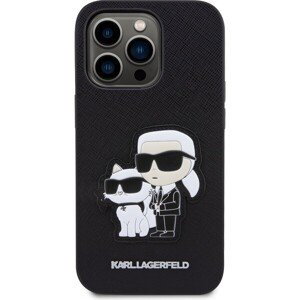 Karl Lagerfeld PU Saffiano Karl and Choupette NFT Zadný Kryt pre iPhone 13 Pro Black