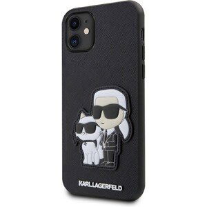Karl Lagerfeld PU Saffiano Karl and Choupette NFT Zadný Kryt pre iPhone 11 Black