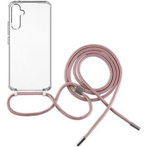 Púzdro FIXED Pure Neck s ružovou šnúrkou na krk pre Samsung Galaxy A34 5G