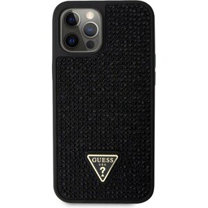 Guess Rhinestones Triangle Metal Logo Kryt pre iPhone 12 Pro Max Black