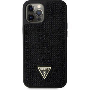 Guess Rhinestones Triangle Metal Logo Kryt pre iPhone 12/12 Pro Black