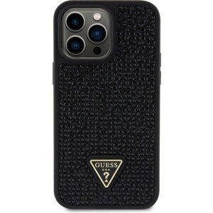 Guess Rhinestones Triangle Metal Logo Kryt pre iPhone 14 Pro Max Black