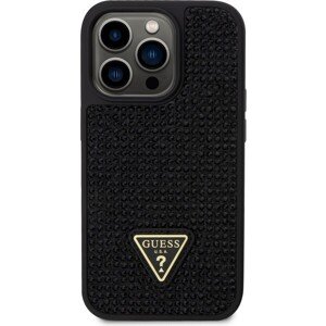 Guess Rhinestones Triangle Metal Logo Kryt pre iPhone 14 Pro Black