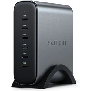 Satechi 200W 6x USB-C nabíjací adaptér sivý