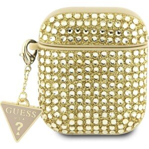 Guess Rhinestones Triangle Metal Logo Puzdro pre AirPods 1/2 Gold