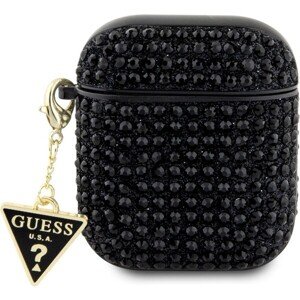 Guess Rhinestones Triangle Metal Logo Puzdro pre AirPods 1/2 Black