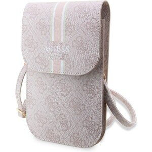 Guess PU 4G Printed Stripes Phone Bag Pink