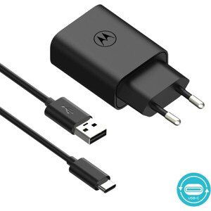 Motorola TurboPower nabíjačka 20W USB-A s USB-C káblom čierna