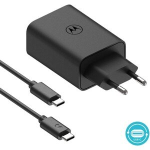 Motorola TurboPower nabíjačka 30W USB-C s USB-C/USB-C káblom čierna