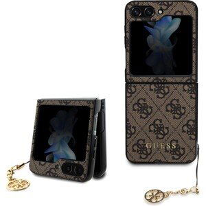 Guess 4G Charms Zadný Kryt pre Samsung Galaxy Z Flip 5 Brown