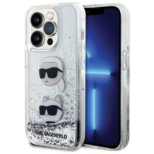 Original faceplate case KARL LAGERFELD KLHCP14LLDHKCNS for iPhone 14 Pro (Liquid Glitter KC / white)