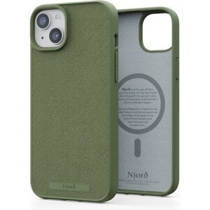 NJORD Suede MagSafe kryt iPhone 15 Plus olivový