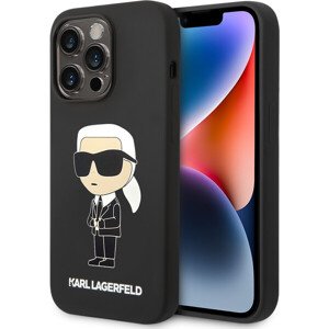 Karl Lagerfeld Liquid Silicone Ikonik NFT Zadný Kryt pre iPhone 15 Pro Black