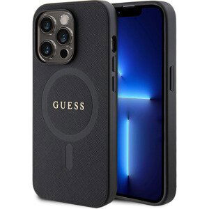 Guess PU Saffiano MagSafe Zadný Kryt pre iPhone 15 Pro Max Black