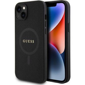 Guess PU Saffiano MagSafe Zadný Kryt pre iPhone 15 Plus Black