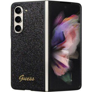 Guess PC/TPU Glitter Flakes Metal Logo Zadný Kryt pre Samsung Galaxy Z Fold 5 Black