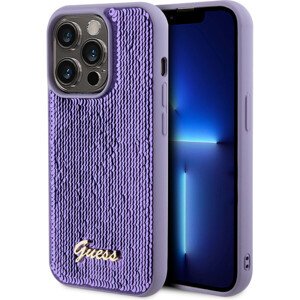 Guess Sequin Script Logo Zadný Kryt pre iPhone 15 Pro Max Purple