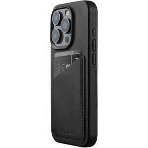 Mujjo Full Leather Wallet púzdro iPhone 15 Pro čierny