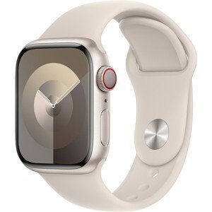 Apple Watch Series 9 Cellular 41mm Hviezdne biely hliník s hviezdne bielym športovým remienkom S/M