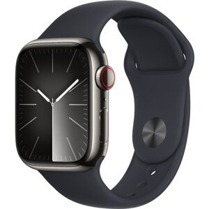 Apple Watch Series 9 Cellular 41mm Grafitová oceľ s temne atramentovým športovým remienkom M/L