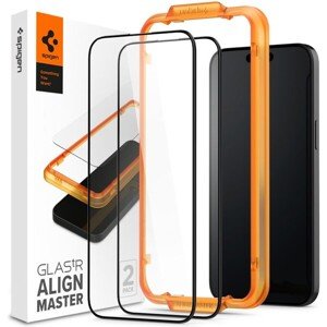 Spigen Glass tR AlignMaster 2 Pack tvrdené sklo iPhone 15 čierne