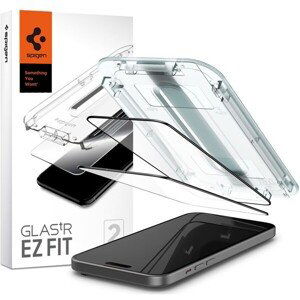 Spigen Glass tR EZ Fit 2 Pack tvrdené sklo iPhone 15 Plus čierne