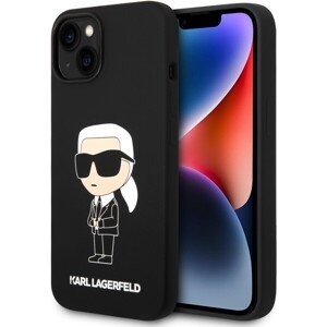 Karl Lagerfeld Liquid Silicone Ikonik NFT Zadný Kryt pre iPhone 15 Black