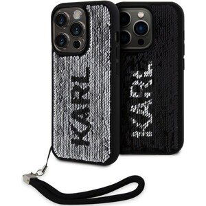 Karl Lagerfeld Sequins Reversible Zadný Kryt pre iPhone 15 Pro Max Black/Silver