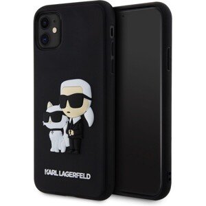 Karl Lagerfeld 3D Rubber Karl and Choupette Zadný Kryt pre iPhone 11 Black