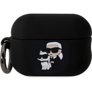 Karl Lagerfeld 3D Logo NFT Karl and Choupette Silikónové Puzdro pre AirPods Pro 2 Black