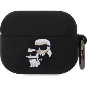 Karl Lagerfeld 3D Logo NFT Karl and Choupette Silikónové Puzdro pre AirPods Pro Black