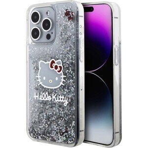 Hello Kitty Liquid Glitter Electroplating Head Logo Zadný Kryt pre iPhone 15 Pro Max Transparent