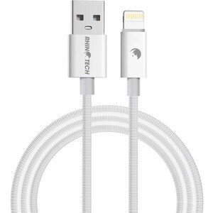 RhinoTech kábel s nylonovým opletom USB-A na Lightning 2,4A 1M biela