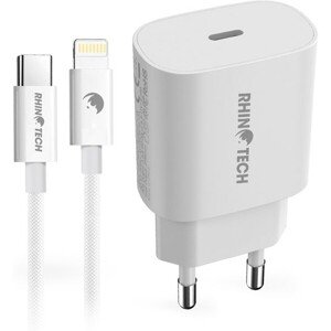 RhinoTech 25W PD nabíjací adaptér s káblom USB-C na Lightning 27W 1M biela