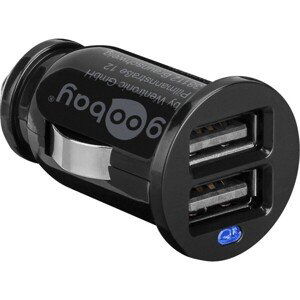 goobay napájací 12V autoadaptér na 2x USB 2,1A čierny