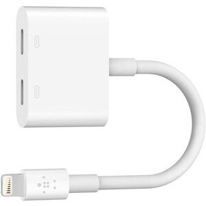 Belkin RockStar Lightning Audio + Charge adaptér biely