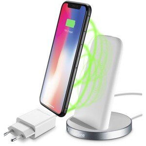 Cellularline Wireless Fast Charger Stand stojanček pre bezdrôtové nabíjanie s adaptérom biely