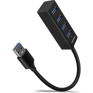 AXAGON HUEM1A 4x USB 3.2 Gen 1 MINI húb kovový kábel USBA 20cm