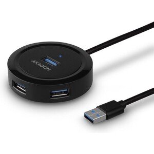 AXAGON HUEP1A 4x USB 3.2 Gen 1 ROUND húb micro USB napr. konektor kábel USBA 30cm