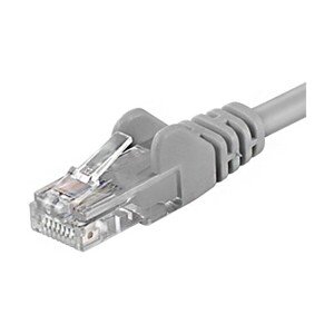 PremiumCord Patch kábel UTP RJ45/RJ45 level 5e sivý 50m