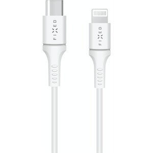 FIXED USB-C dlhý dátový a nabíjací kábel s Lightning (PD), 2m, MFI biely