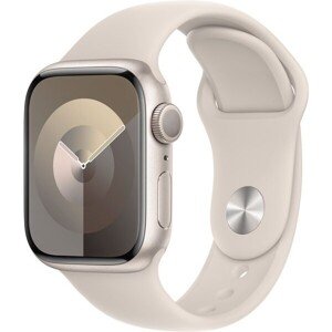 Apple Watch Series 9 41mm Hviezdne biely hliník s hviezdne bielym športovým remienkom S/M