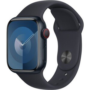 Apple Watch Series 9 Cellular 41mm Temne atramentový hliník s temne atramentovým športovým remienkom