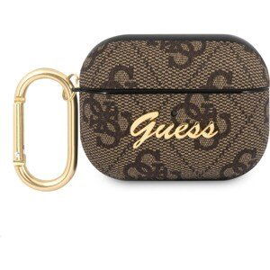 Guess 4G Script PC/PU puzdro pre Airpods Pro hnedé