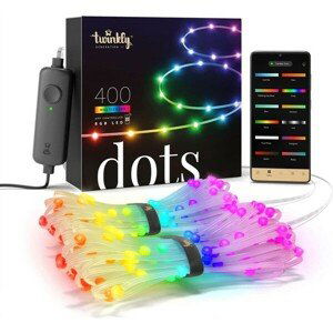 Twinkly Dots LED pásik 400 ks svetielok 20 m transparentný