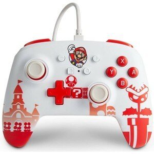 PowerA Enhanced drôtový herný ovládač - Mario Red/White (Switch)