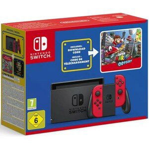 Nintendo Switch konzola červená - Super Mario Odyssey bundle