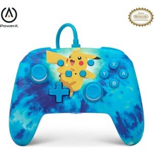 PowerA Enhanced drôtový herný ovládač - Tie Dye Pikachu (Switch)