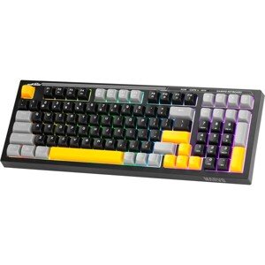Marvo HECATE 61WR, klávesnica US, herná, Tri-mode, čierna, mechanická, Rainbow podsvietenie, červené