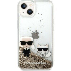 Karl Lagerfeld Liquid Glitter Karl a Chúpette kryt iPhone 14 zlatý
